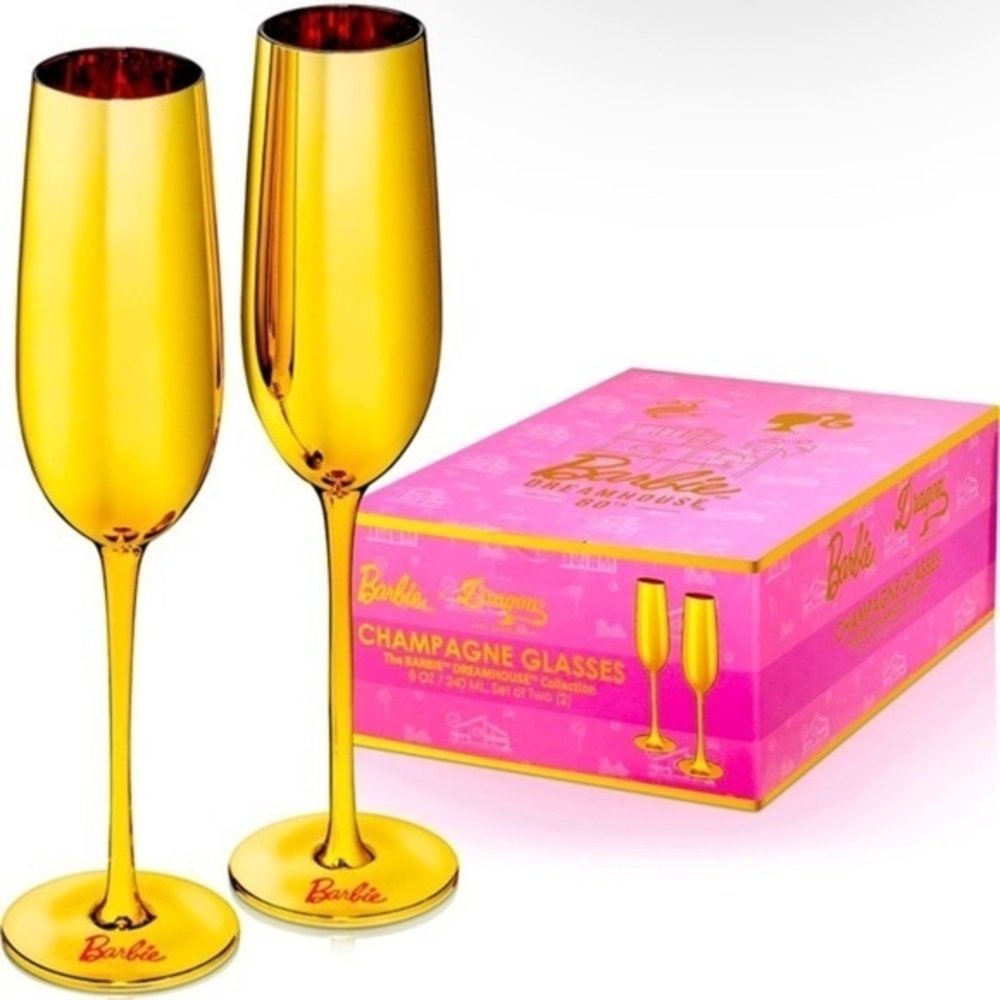 Gold Barbie Champagne glasses